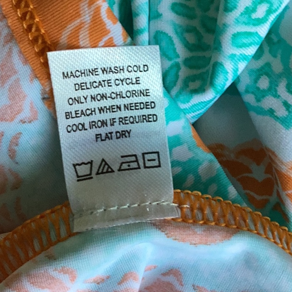 Cabana Life Aqua Citrus Off the Shoulder Pom Pom Dress Medium - Picture 11 of 11